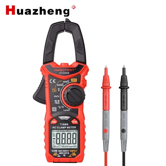 HT206B 6000 comptes 600V AC DC 600A AC Multímetre de pinça digital